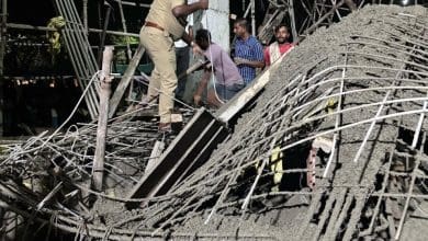 हैदराबाद में निर्माणाधीन भवन की छत गिरने से 8 मजदूर घायल।