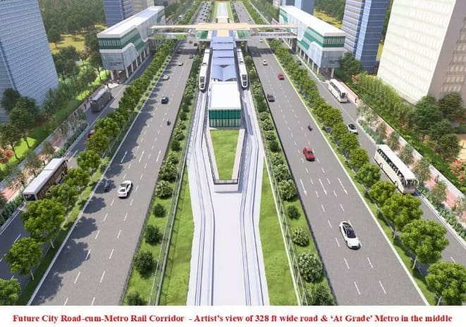 हैदराबाद एयरपोर्ट से फ्यूचर सिटी तक हरित मेट्रो योजना की रूपरेखा।
