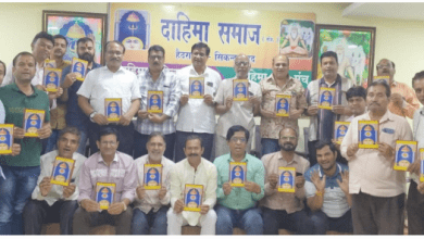 चैत्र नवरात्रि महोत्सव 2025 के दौरान दाहिमा समाज द्वारा आयोजित धार्मिक कार्यक्रमों का दृश्य।