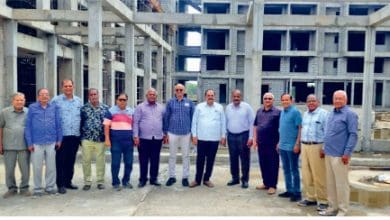 माहेश्वरी कन्वेंशन सेंटर के निर्माण कार्य की तस्वीर