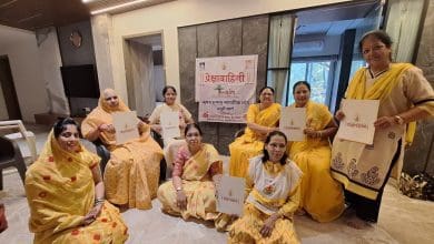 प्रेक्षा फाउंडेशन द्वारा आयोजित मासिक सामायिक और ध्यान कार्यक्रम का एक दृश्य।