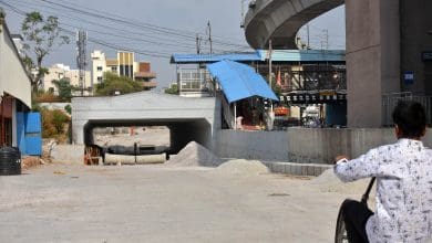 मलकपेट रेलवे स्टेशन का अंडर ब्रिज (आर यू बी) अंतिम चरण में