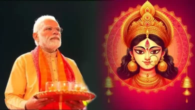 प्रधानमंत्री नरेंद्र मोदी नवरात्रि की शुभकामनाएं देते हुए।