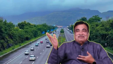 मुंबई-गोवा राजमार्ग निर्माण कार्य का दृश्य