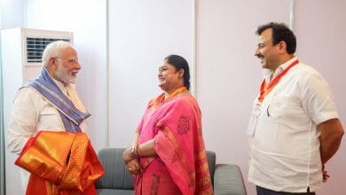 प्रधानमंत्री मोदी और ओलंपियन कर्णम मल्लेश्वरी की यमुनानगर में मुलाकात