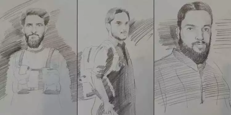 पहलगाम हमले के तीन संदिग्धों के रेखाचित्र जारी