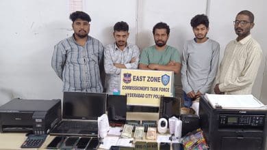 हैदराबाद पुलिस द्वारा ऑनलाइन सट्टा गिरोह का पर्दाफाश, लाखों रुपये ज़ब्त, पांच आरोपी गिरफ़्तार, मुख्य साजिशकर्ता फरार।