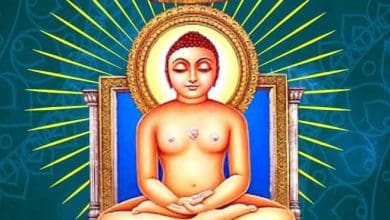 भगवान महावीर का चित्र, जो अहिंसा, करुणा और अनेकांतवाद का प्रतीक है