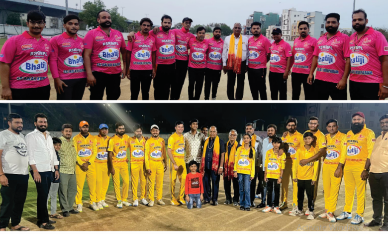 आरएसकेएमपीएल-6 के तहत खेले गए टी20 मुकाबलों में शानदार प्रदर्शन, लक्ष्मण कच्छावा और तरुण सोलंकी को मैन ऑफ द मैच का खिताब मिला।