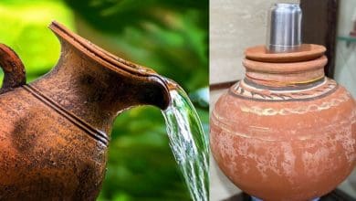 मटके से पानी पीते हुए गर्मियों में ठंडक का अनुभव