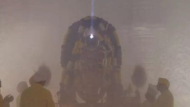 अयोध्या राम मंदिर में श्रीराम का सूर्य तिलक दृश्य