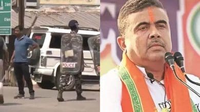 मालदा हिंसा प्रभावित मोथाबाड़ी में भाजपा नेता शुभेंदु अधिकारी का दौरा करते हुए फोटो