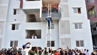 Mocdrill by State police and NDRF at BPS Twin Towers IS Sadan,Santosh Nagar