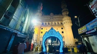 Led Crown Installed At Charminar inview of 72nd miss world heritage walk.PhotobyMujeeb