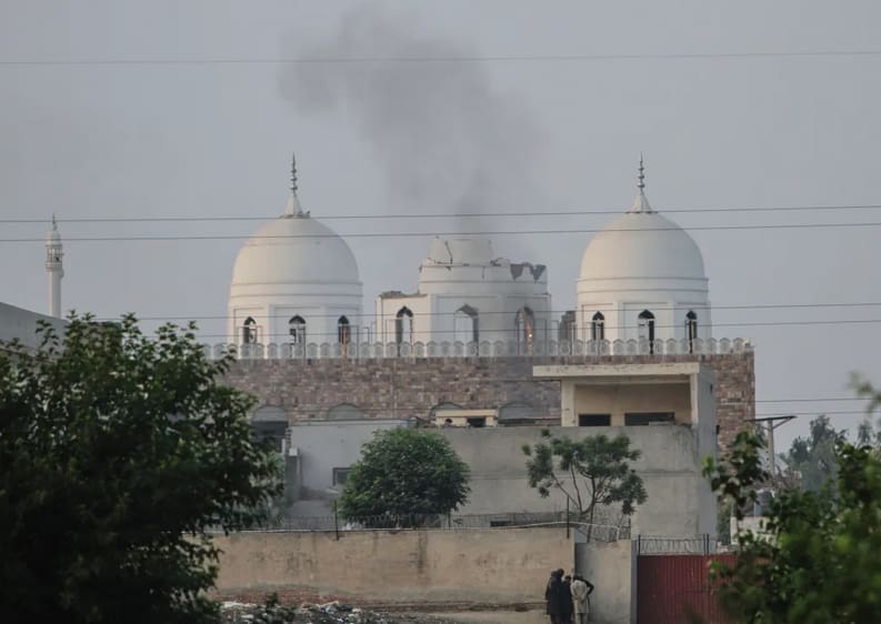 भारत द्वारा किये गये मिसाइल हमलों में ध्वस्त आतंकी ठिकाने। 
