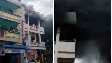 हैदराबाद में आग लगने की घटनाओं का दृश्य