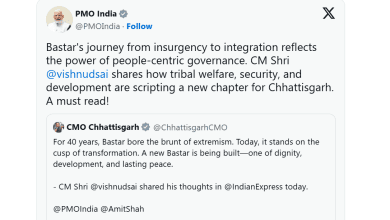 बस्तर की उग्रवाद से विकास यात्रा पर आधारित मुख्यमंत्री का लेख साझा करते प्रधानमंत्री मोदी