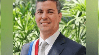 पैराग्वे के राष्ट्रपति सैंटियागो पेना की भारत यात्रा के दौरान स्वागत समारोह