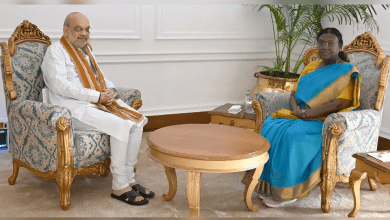 गृहमंत्री अमित शाह ने राष्ट्रपति द्रौपदी मुर्मू से राष्ट्रपति भवन में मुलाकात की