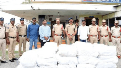 भद्राद्री पुलिस द्वारा जब्त किया गया 830 किलो गांजा और गिरफ्तार आरोपी