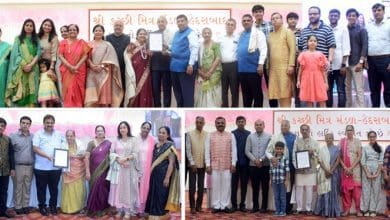 हैदराबाद कच्छी भवन टेरेस गार्डन व लिफ्ट का दृश्य