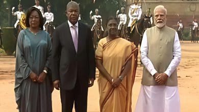 राष्ट्रपति भवन में अंगोला के राष्ट्रपति का स्वागत समारोह