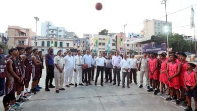 एल. वेंकटराम रेड्डी मेमोरियल बॉस्केटबॉल चैम्पियनशिप का उद्घाटन।