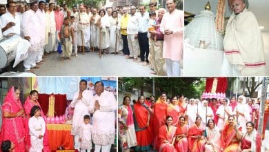 बरकतपुरा जैन मंदिर में ध्वजारोहण समारोह की झलक