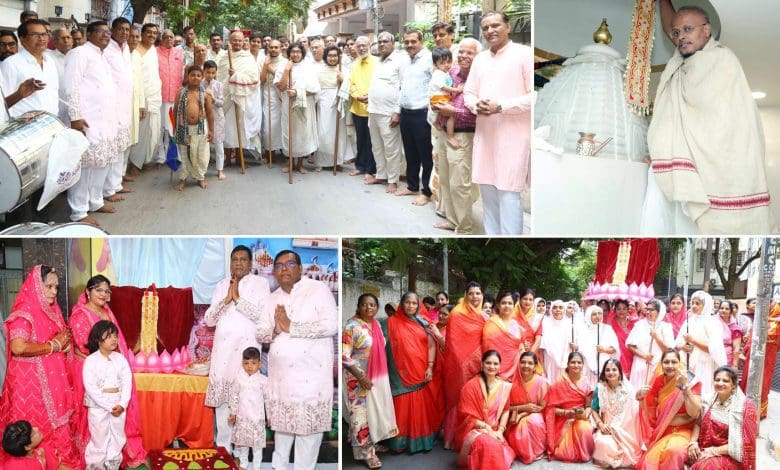 बरकतपुरा जैन मंदिर में ध्वजारोहण समारोह की झलक