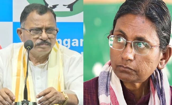 मीनाक्षी नटराजन और मल्लू रवि की अनुशासन समिति बैठक की तस्वीर