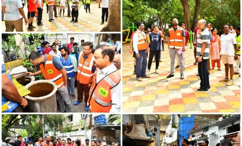 जीएचएमसी आयुक्त आर.वी. कर्णन ने इंदिरा पार्क और अरुंधती कॉलोनी का निरीक्षण किया