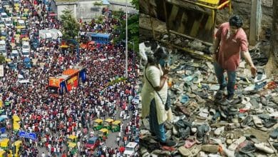 चिन्नास्वामी स्टेडियम के बाहर भगदड़ की घटना का दृश्य