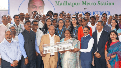 IIL द्वारा नामित माधापुर मेट्रो स्टेशन का दृश्य