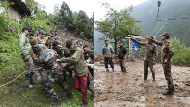 NDRF टीम छातेन में बचाव कार्य करते हुए