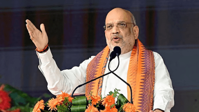 अमित शाह किसान सभा को संबोधित करते हुए — नक्सलवादियों के लिए आत्मसमर्पण की चेतावनी”
