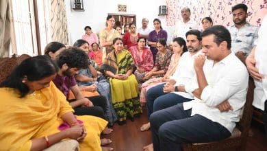 जुबली हिल्स विधायक मागंटी गोपीनाथ के अंतिम संस्कार में शामिल लोग