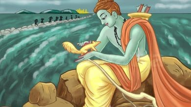 श्रीराम की हथेली पर बैठी गिलहरी और राम का स्नेह