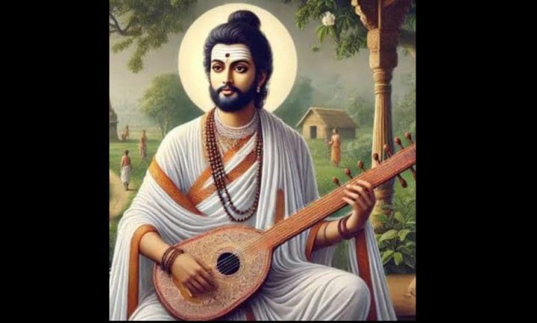 अभंग कविता का मंचीय प्रदर्शन करते युवा कवि