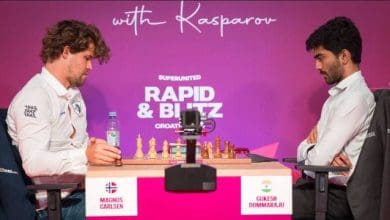 सुपरयूनाइटेड रैपिड 2025 में गुकेश ने मैग्नस कार्लसन को हराया