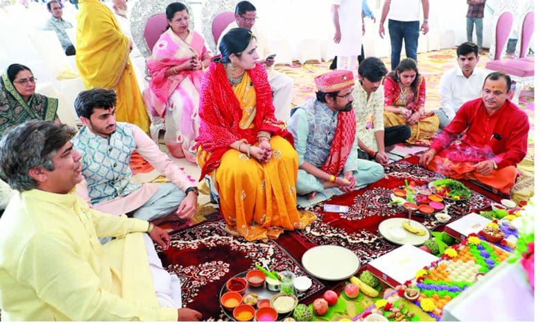 शिव महापुराण कथा हेतु गगन पहाड़ में भूमि पूजन