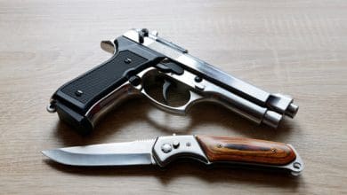 पुलिस ने युवक के फेंके गए बैग से पिस्तौल और चाकू बरामद किए