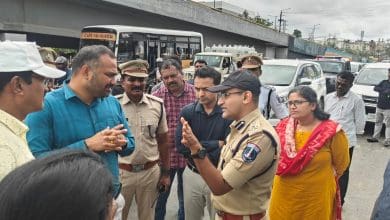 हैदराबाद में वर्षा जलजमाव समाधान हेतु निरीक्षण