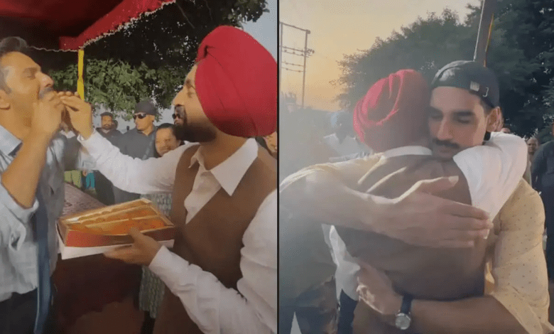 ‘बार्डर 2’ की शूटिंग पूरी होने पर टीम के साथ जश्न मनाते दिलजीत दोसांझ