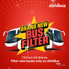 AbhiBus ऐप में नई बसें फ़िल्टर टैग (Brand New / New) दिखाता स्क्रीन