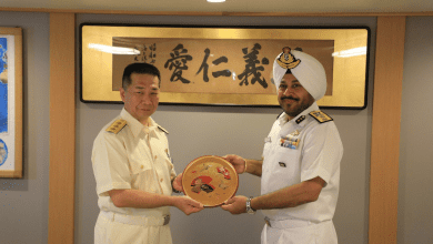 चेन्नई बंदरगाह पर खड़ा जापानी तटरक्षक जहाज Itsukushima