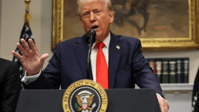 डोनाल्ड ट्रंप ब्रिक्स और अमेरिकी नीति पर बयान देते हुए