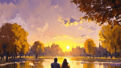 झील किनारे बैठे लड़का-लड़की, रिश्ते और फैसले की दुविधा में डूबे