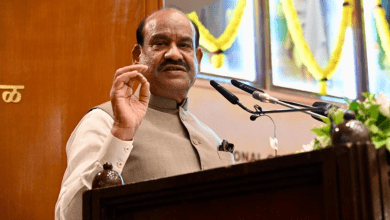 लोकसभा अध्यक्ष ओम बिरला संसद सत्र से पहले वक्तव्य देते हुए