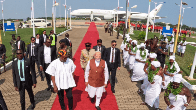 पीएम मोदी और राष्ट्रपति महामा घाना में राजकीय मुलाकात के दौरान