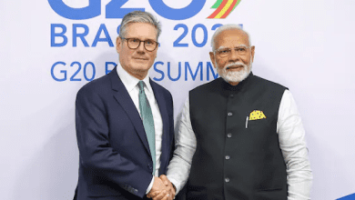 मोदी और स्टारमर आज ब्रिटेन में FTA पर हस्ताक्षर करते हुए”